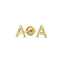 ブリング レディース ピアス&イヤリング アクセサリー ABC Minimalist Yellow 14K Gold Capital Block Alphabe...