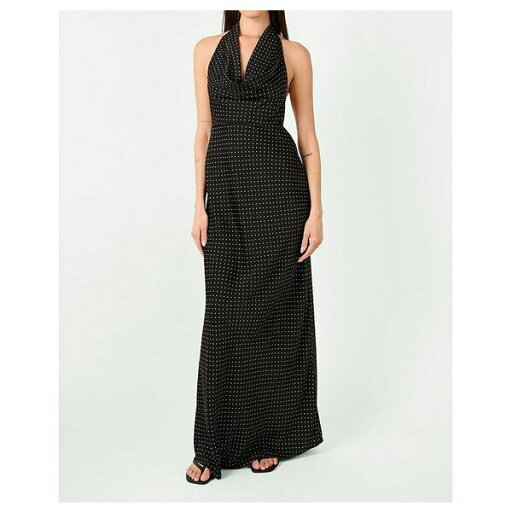 ウィ ウォー ワット レディース ワンピース トップス Women's Cowl Halter Maxi Dress Black multi ウィ ウォー ワット レディース ワンピース トップス Women's Cowl Halter Maxi Dress Black multi