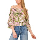 ヴィンスカムート レディース カットソー トップス Women's Printed Off-The-Shoulder Top Green Paisley(4)