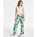 ジェイエムコレクション レディース カジュアルパンツ ボトムス Women's Printed Wide-Leg Pull-On Pants, Exclusively at Macy's Beige Creme(4)