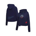 プロスタンダード レディース パーカー・スウェットシャツ アウター Women's Navy LA Clippers Jewels Cropped Pullov...