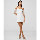 フレンチコネクション レディース ワンピース トップス Women's Whisper Puff Organza-Sleeve Dress Summer White