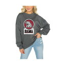 ゲームデイ レディース カットソー トップス Women's Charcoal Alabama Crimson Tide Drop Shoulder Fleece Drop Pullover Sweatshirt Charcoal|詳細画像