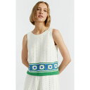 シンティアンドパーカー レディース カットソー トップス Chinti & Parker Women's Cotton Hand Crochet Vest Cream-blue