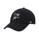47ブランド レディース 帽子 アクセサリー Women's Black San Jose Sharks Clean Up Adjustable Hat Black(4)