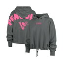 47ブランド レディース カットソー トップス Women's Gray Pittsburgh Penguins Bright Side Venice Cropped Pullover Hoodie Gray