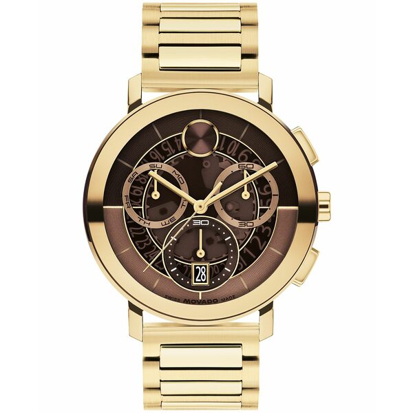 モバド メンズ 腕時計 アクセサリー Men's Bold Evolution 2.0 Swiss Quartz Chrono Ionic Plated Light Gold Steel Watch, 42mm Gold-Tone