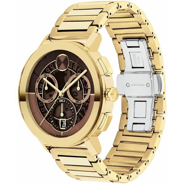 モバド メンズ 腕時計 アクセサリー Men's Bold Evolution 2.0 Swiss Quartz Chrono Ionic Plated Light Gold Steel Watch, 42mm Gold-Tone