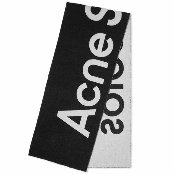 アクネ ストゥディオズ メンズ マフラー・ストール・スカーフ アクセサリー Acne Studios Toronty Logo Contrast Recycled Scarf Black