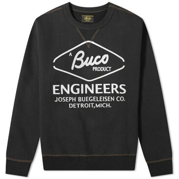 レアルマッコイ メンズ パーカー・スウェットシャツ アウター The Real McCoy's Buco Engineer Crew Sweat Black