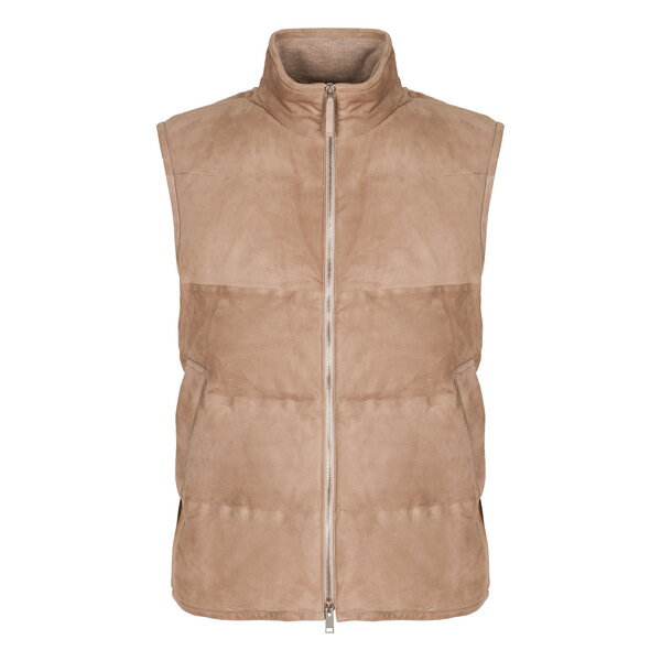 ゼニア メンズ ジャケット&ブルゾン アウター Full Zip Down Vest Sand