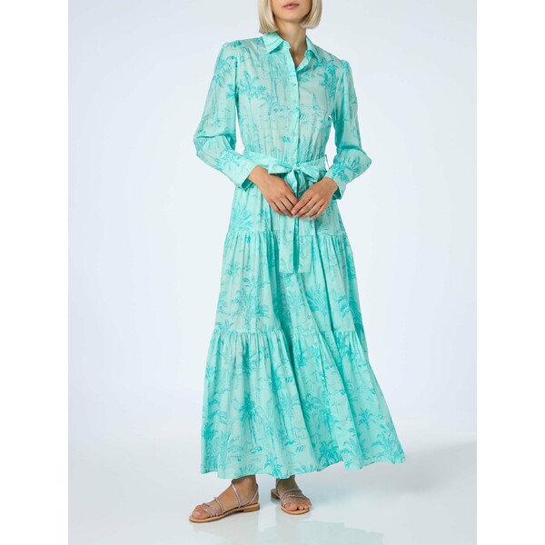 エムシーツーセイントバース レディース ワンピース トップス Woman Water Green Toile De Jouy Cotton..