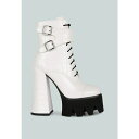 ロンンドンラグ レディース ブーツ シューズ stomper combat boots White