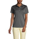 ランズエンド レディース カットソー トップス Women's Short Sleeve Solid Active Polo Soapstone(4)