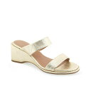 エアロソールズ レディース サンダル シューズ Women's Norine Slip-On Wedge Sandals Soft Gold Canvas