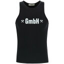 ゲーエムベーハー メンズ タンクトップ アンダーウェア Logo Print Ribbed Tank Top BLACK (Black)