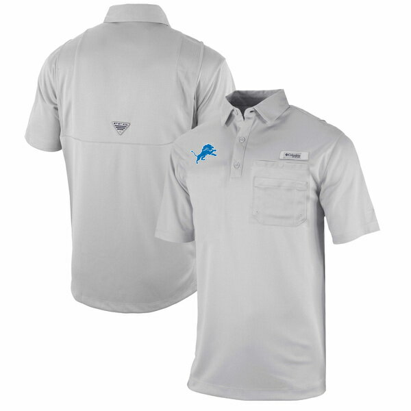 コロンビア ポロシャツ メンズ コロンビア メンズ ポロシャツ トップス Detroit Lions Columbia OmniWick Flycaster Pocket Polo Gray