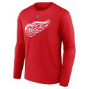 ファナティクス メンズ Tシャツ トップス Patrick Kane Detroit Red Wings Fanatics Branded Authentic Stack Name & Number Long Sleeve TShirt Red