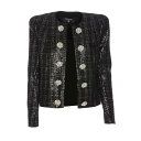 バルマン レディース ニット&セーター アウター Sequins Tweed Jacket Black