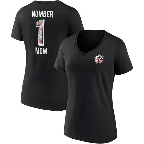 t@ieBNX fB[X TVc gbvX Pittsburgh Steelers Fanatics Women's Team Mother's Day VNeck TShirt Black