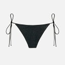 エムシーツーセイントバース レディース カジュアルパンツ ボトムス Woman Black Lurex Crinkle Swim Briefs BLACK