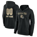 ファナティクス レディース パーカー・スウェットシャツ アウター New Orleans Saints Fanatics Branded Women's Personalized Name & Number Team Wordmark Pullover Hoodie Black