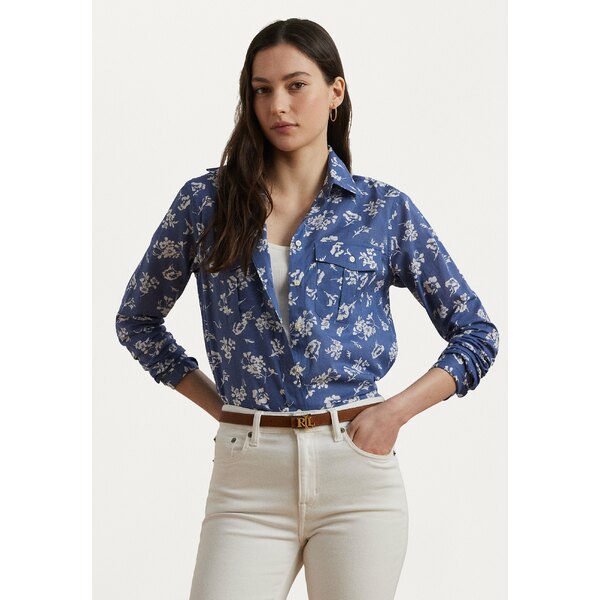ラルフローレン レディース シャツ トップス COURTENAY LONG SLEEVE BUTTON FRONT - Button-down blouse - blue/whiteのサムネイル
