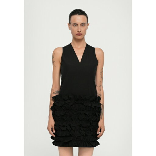 バイト スタジオズ レディース ワンピース トップス SCENIC ORGANIC FRILL DRESS - Cocktail dress / Party dress - black バイト スタジオズ レディース ワンピース トップス SCENIC ORGANIC FRILL DRESS - Cocktail dress / Party dress - black