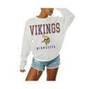 ゲームデイ レディース カットソー トップス Women's White Minnesota Vikings Sunday Drives Oversized Crewneck Pullover Sweatshirt White(4)