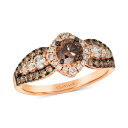 ルヴァン レディース リング アクセサリー Chocolate Diamond & Nude Diamond (1-1/2 ct. t.w.) Halo Rin...