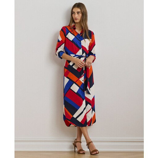 ラルフローレン レディース ワンピース トップス Petite Belted Printed Shirtdress Blue Multi ラルフローレン レディース ワンピース トップス Petite Belted Printed Shirtdress Blue Multi