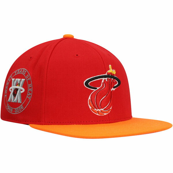 ミッチェル＆ネス ミッチェル&ネス メンズ 帽子 アクセサリー Miami Heat Mitchell & Ness Hardwood Classics Team Side Fitted Hat Red/Orange