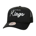 ミッチェル＆ネス ミッチェル&ネス メンズ 帽子 アクセサリー Los Angeles Kings Mitchell & Ness Script Side Patch Trucker Adjustable Hat Black
