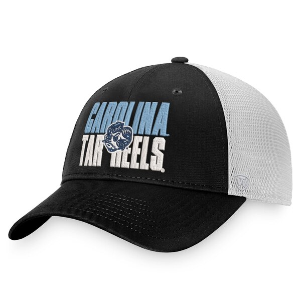 gbvEIuEUE[h Y Xq ANZT[ North Carolina Tar Heels Top of the World Stockpile Trucker Snapback Hat Black/White