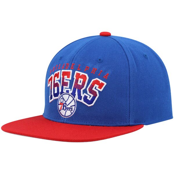 ミッチェル＆ネス ミッチェル&ネス メンズ 帽子 アクセサリー Philadelphia 76ers Mitchell & Ness Hardwood Classics Gradient Wordmark Snapback Hat Royal/Red