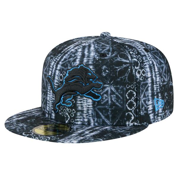 j[G Y Xq ANZT[ Detroit Lions New Era Shibori 59FIFTY Fitted Hat Black