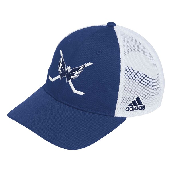 アディダス メンズ 帽子 アクセサリー Washington Capitals adidas Cross Sticks Trucker Adjustable Hat Navy/White