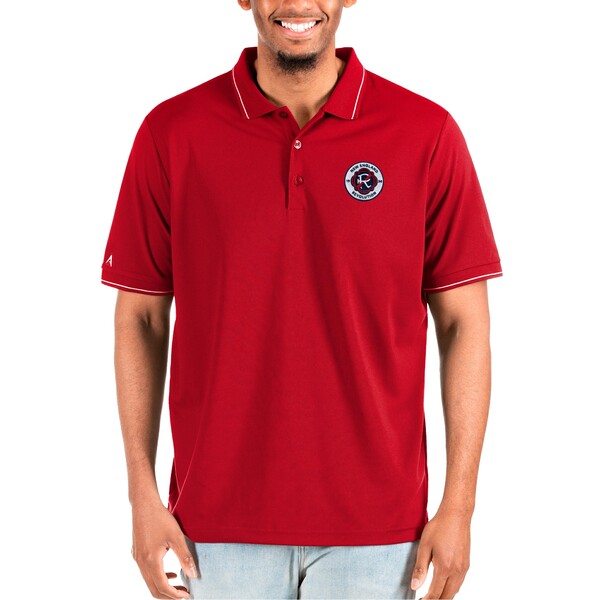 AeBOA Y |Vc gbvX New England Revolution Antigua Solid Pique Polo Red