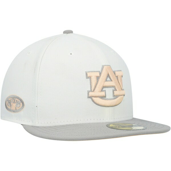 j[G Y Xq ANZT[ Auburn Tigers New Era Neutral Apricot 59FIFTY Fitted Hat White/Gray