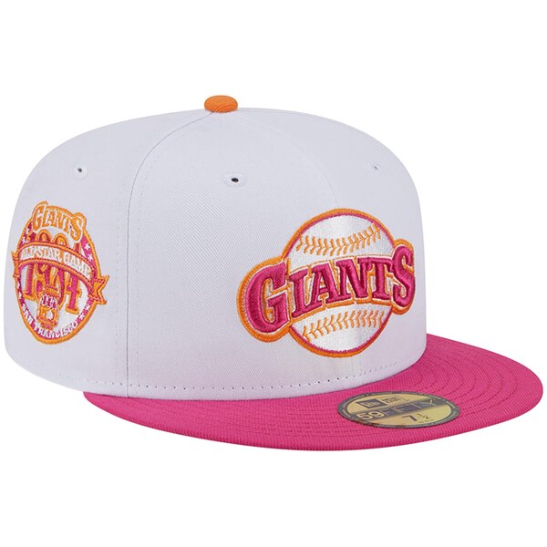 j[G Y Xq ANZT[ San Francisco Giants New Era 1984 MLB AllStar Game 59FIFTY Fitted Hat White/Pink