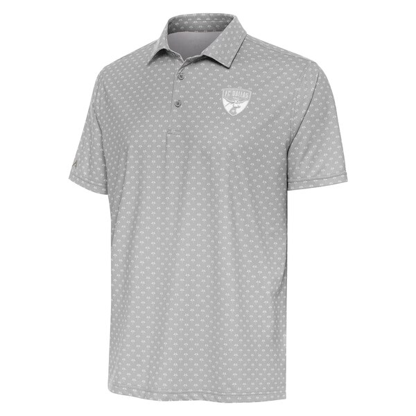 AeBOA Y |Vc gbvX FC Dallas Antigua White Logo Kona Polo Gray