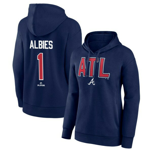 ファナティクス レディース パーカー・スウェットシャツ アウター Atlanta Braves Fanatics Branded Women's Personalized Hometown Legend Pullover Hoodie Navy