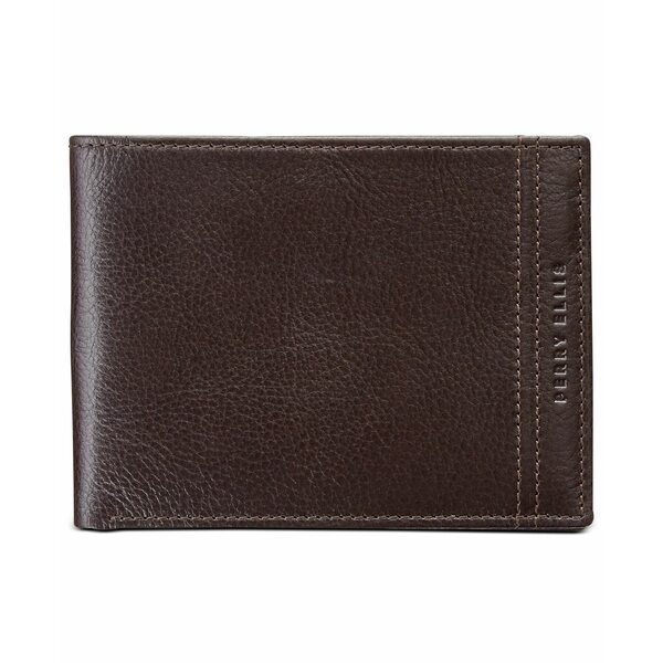 ペリーエリス メンズ 財布 アクセサリー Men's RFID Leather Wallet Brown