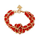 ゲス メンズ ブレスレット・バングル・アンクレット アクセサリー Velvet Woven Knotted Statement Bracelet RED