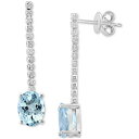 GtB[ RNV fB[X sAXCO ANZT[ EFFY&reg; Aquamarine (2-3/8 ct. t.w.) & Diamond (1/4 ct. t.w.) Drop Earrings in 14k White Gold White Gold