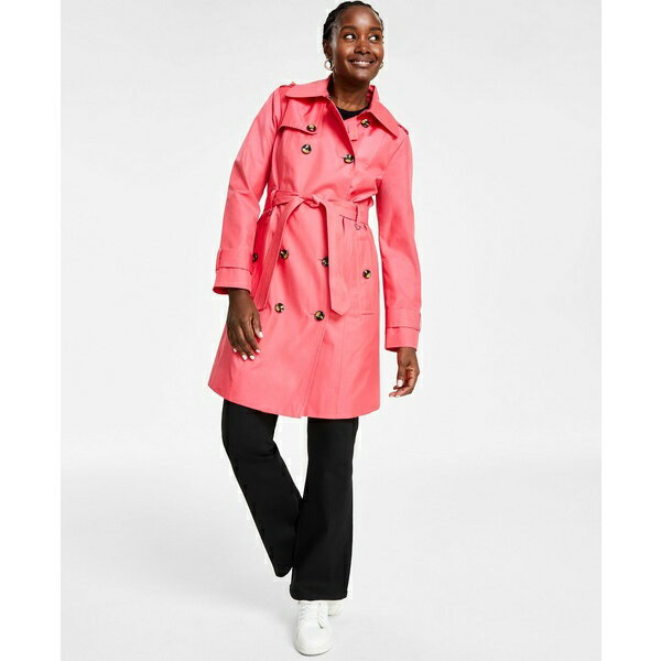 ロンドンフォグ トレンチコート レディース ロンドンフォグ レディース ジャケット＆ブルゾン アウター Petite Hooded Double-Breasted Trench Coat Coral