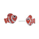 Wj xj[j fB[X sAXCO ANZT[ Crystal Pav&eacute; Fish Stud Earrings in Sterling Silver, Created for Macy's Multi