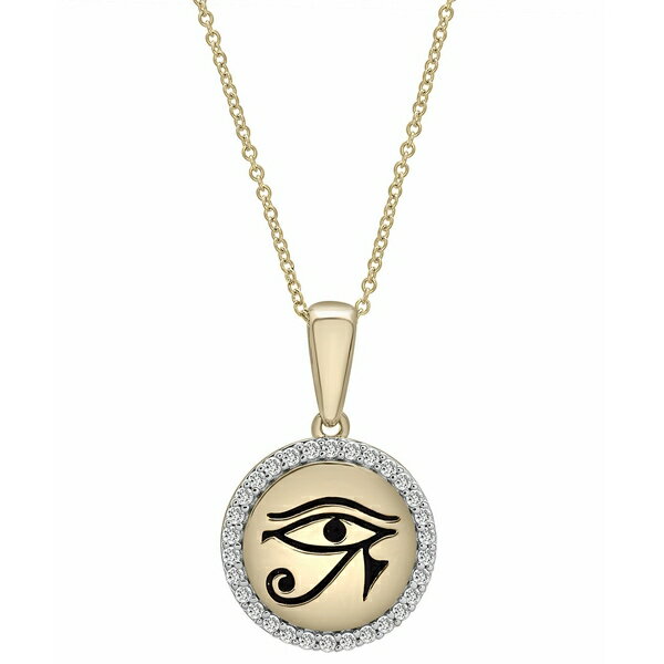 bvh fB[X lbNXE`[J[Ey_ggbv ANZT[ Diamond Eye of Horus Medallion Pendant Necklace (1/4 ct. t.w.) in 14k Gold-Plated Sterling Silver 10k Gold, 16