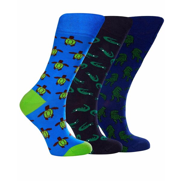 u \bN Jpj[ fB[X C A_[EFA Women's Ancient Bundle W-Cotton Novelty Crew Socks with Seamless Toe Design, Pack of 3 Multi Color