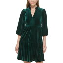 ヴィンスカムート レディース ワンピース トップス Women's Velvet Puff-Sleeve Tiered Dress Hunter